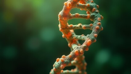 Green background DNA structure diagram