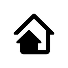 Black silhouette of two houses one inside the other representing home and real estate concept design icon