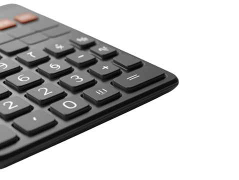 Isolated Close Up of Calculator