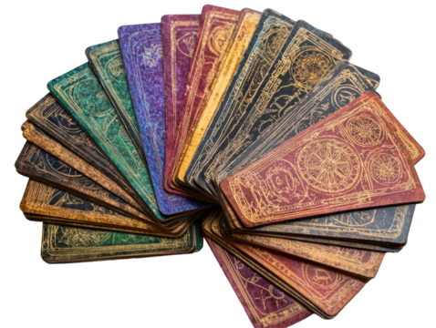 Isolated Deck of Tarot Cards