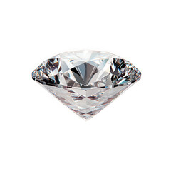 Sparkling diamond gem isolated on transparent background