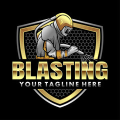 Auto blasting car logo vector illustration letter template