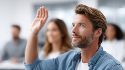 Fototapeta premium Engaging Audience The Power of Active Participation in Meetings