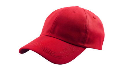 Vibrant Red Baseball Cap on White Background, Isolated from Adobe Stock