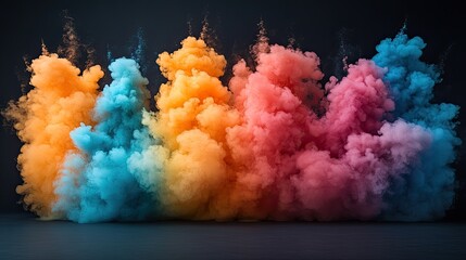 Fototapeta premium Colorful smoke bursts studio backdrop (1)