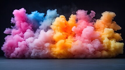 Colorful smoke bursts studio backdrop