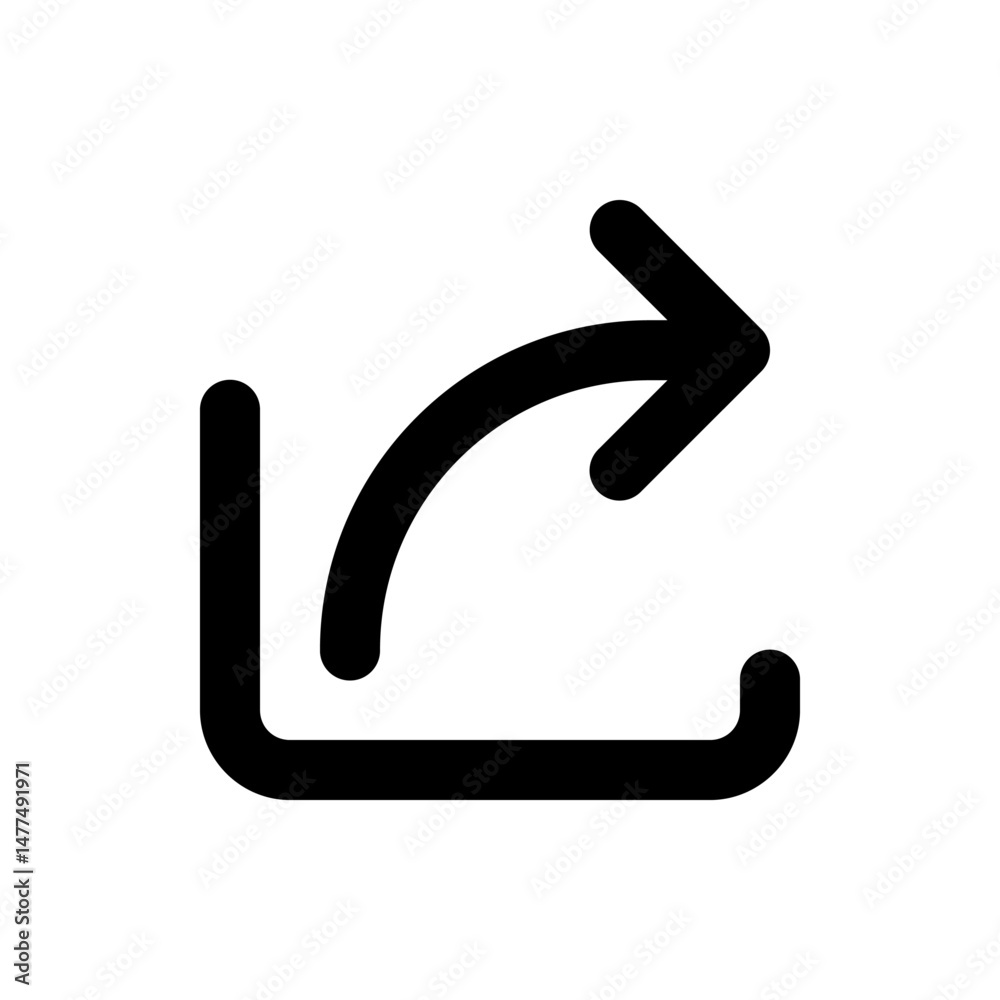 Poster black outline of external link icon with arrow pointing out of a box on a white background image