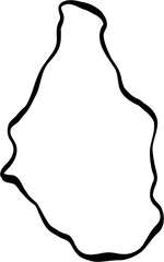 Doodle freehand drawing of Montserrat island map.