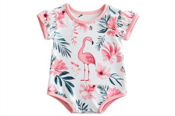 Printed one-piece romper for girls isolated on white background