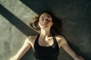 Fototapeta premium Woman Meditating on Floor