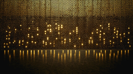 Naklejka premium Wall with illuminated lights creating a unique and captivating atmosphere for artistic and modern interior design