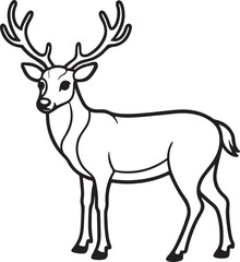 Strong and elegant deer line illustration perfect for woodland art, nature projects, and rustic wildlife content