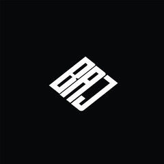 BAJ letter logo design on black background.
