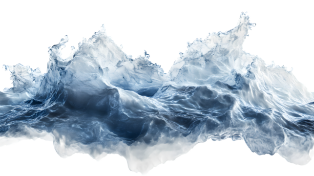 Isolated Sea Wave on White Background for Graphic Design Projects