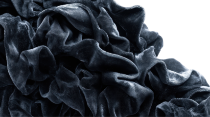 Textured dark fabric for design projects. transparent background