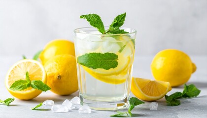 mojito cocktail with lime and mint