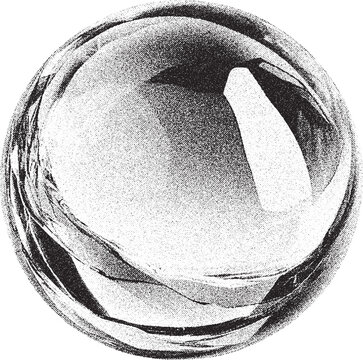 Black and white xerox effect grainy textured sphere globe ball distressed stippled dots vector background overlay round grunge stamp gritty noise monochrome backdrop abstract speckled halftone circle