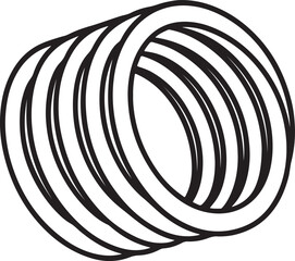 Classic Slinky Spring toy vector in clean line style, perfect for childhood nostalgia toy design and playful illustrations.