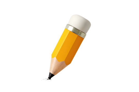 A sleek yellow pencil with a white eraser