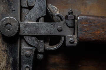 Closeup View Of Antique Machinery Parts