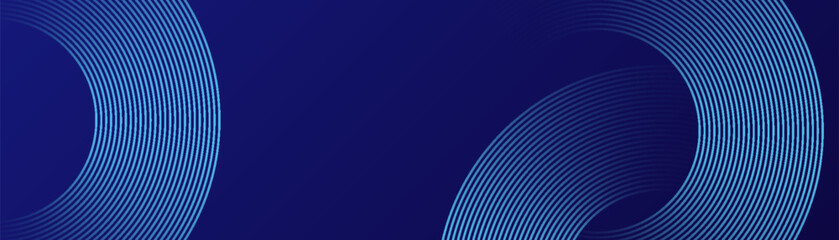 Abstract blue glowing geometric lines on dark blue background. Modern shiny blue circle lines pattern. Futuristic technology concept. Suit for cover, poster, banner, brochure, header, website.eps10