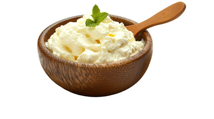 Healthy breakfast with Fresh greek yogurt on background