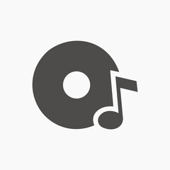 CD, compact disc, music in modern style icon vector Suitable for mobile apps, web apps 