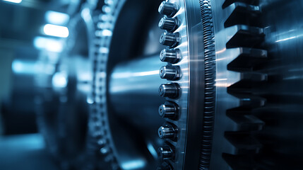 Close-Up of Industrial Gear Mechanism