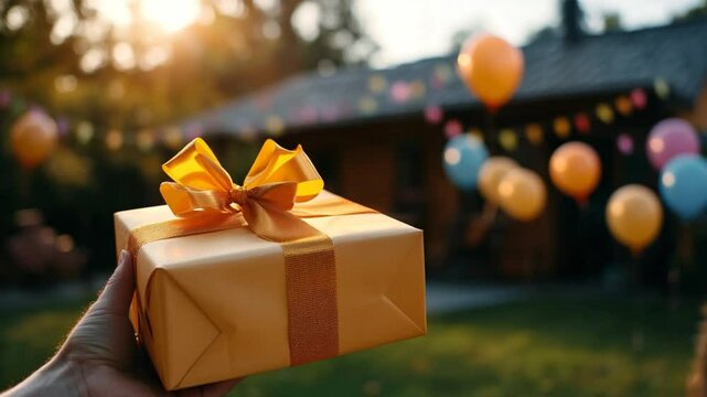 Golden Gift at a Backyard Birthday Bash