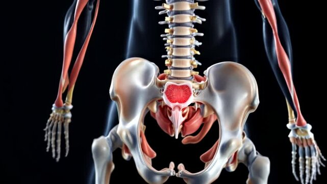Pelvic Bone and Spine 3D Medical Visualization