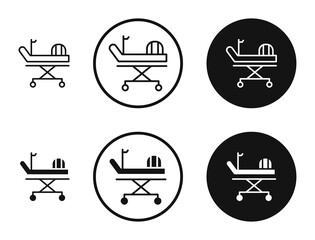 Stretcher icons in line art painting concept