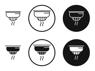 Sensor smoke icons in line art painting concept