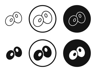 Olives icons in line art painting concept