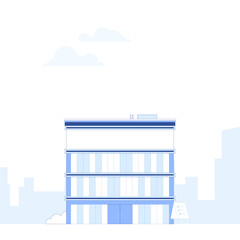 Suburb city street with apartments houses and shop buildings horizontal background. City view with house facades. Abstract architecture modern cityscape panorama. Vector illustration in flat style