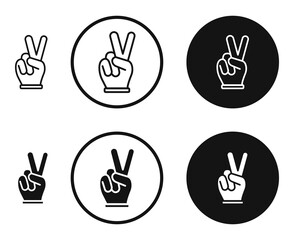Fototapeta premium Hand peace icons in line art painting concept