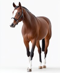 Naklejka premium Elegant Brown Horse with White Markings and Black Mane