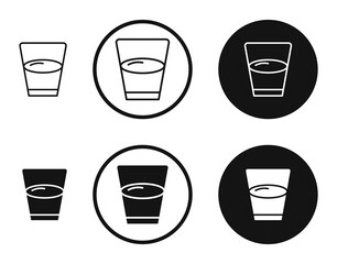 Half Glass icons in line art painting concept