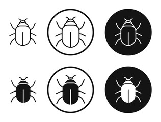Bugs icons in line art painting concept