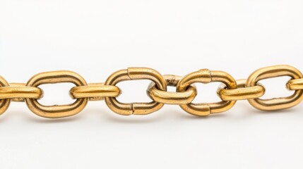 Obraz premium Gold chain links against a white background