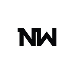 NW monogram logo design letter text name symbol monochrome logotype alphabet character simple logo