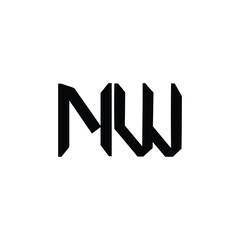 Obraz premium NW monogram logo design letter text name symbol monochrome logotype alphabet character simple logo