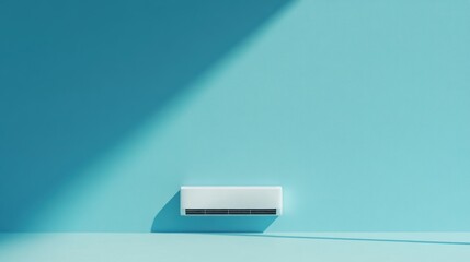 Obraz premium Modern wall-mounted air conditioner in a minimalist room