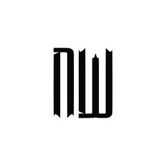 NW monogram logo design letter text name symbol monochrome logotype alphabet character simple logo
