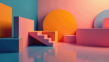 Subtle repetition of simple geometric forms in muted tones, geometric, calm