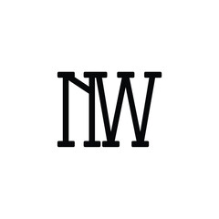 NW monogram logo design letter text name symbol monochrome logotype alphabet character simple logo