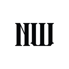 NW monogram logo design letter text name symbol monochrome logotype alphabet character simple logo