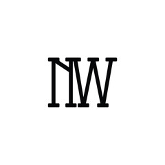 NW monogram logo design letter text name symbol monochrome logotype alphabet character simple logo