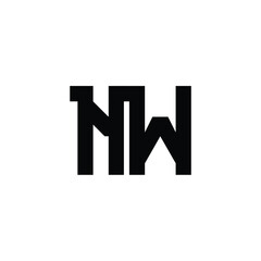 NW monogram logo design letter text name symbol monochrome logotype alphabet character simple logo