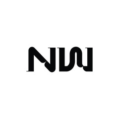 NW monogram logo design letter text name symbol monochrome logotype alphabet character simple logo