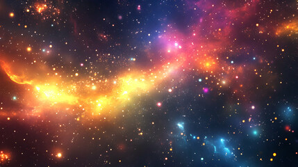 Fototapeta premium Colorful Nebula in Deep Space with Stars and Galaxies Visible